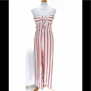 Love Tree Strapless Striped Jumpsuit, Sz Medium